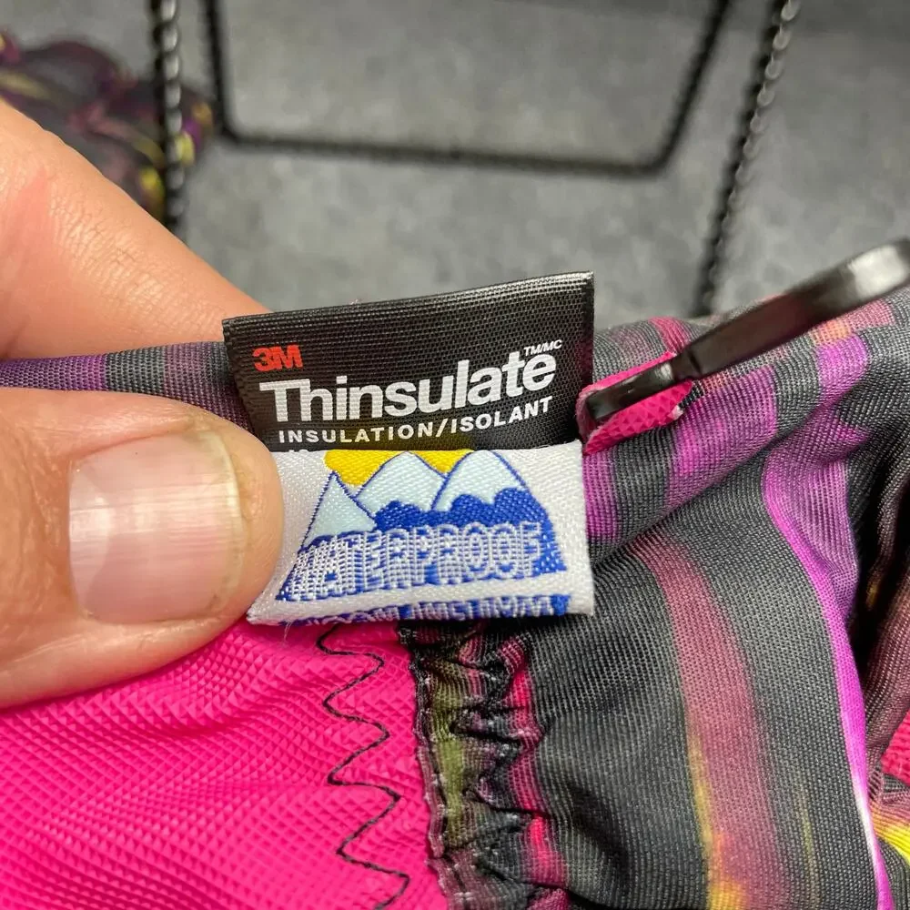 Nice Caps Winter Gloves Youth L/XL Pink/Black Thinsulate Lined Waterproof